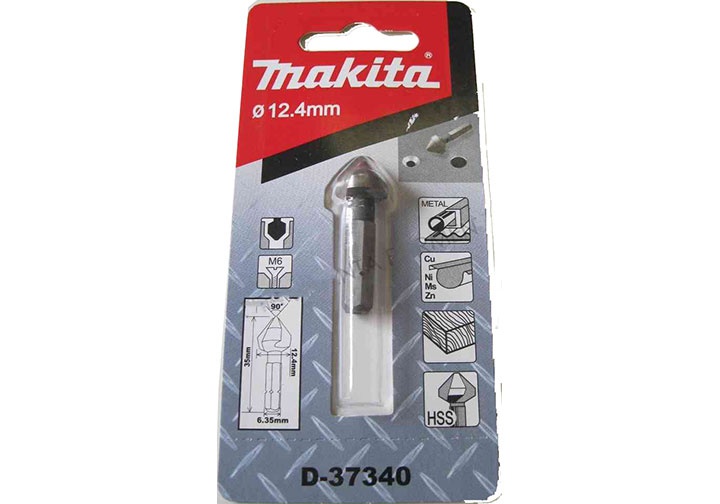 12.4x35mm Mũi lã 3 lưỡi cắt thép gió HSS M6 chuôi lục giác Makita D-37340