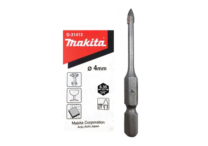 4x65mm Mũi khoan thủy tinh chuôi lục giác Makita D-31413