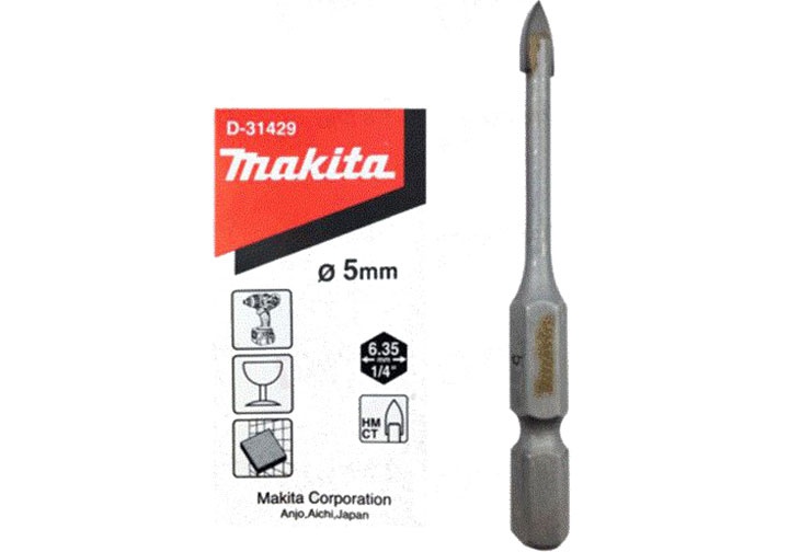 5x65mm Mũi khoan thủy tinh chuôi lục giác Makita D-31429