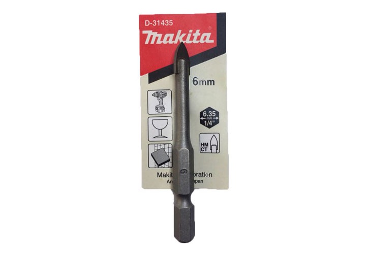 6x65mm Mũi khoan thủy tinh chuôi lục giác Makita D-31435