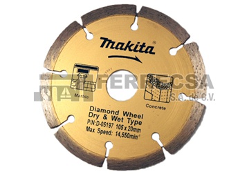105 x 1.6 x 20mm Lưỡi cắt kim cương Makita D-05197 105 x 1.6 x 20mm Lưỡi cắt kim cương Makita D-05197