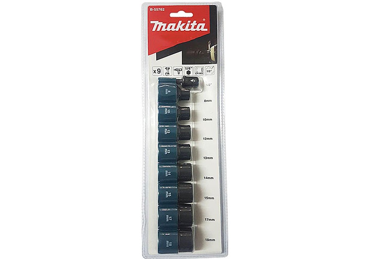 1/2" Bộ tuýp 9 chi tiết Makita B-55762 1/2" Bộ tuýp 9 chi tiết Makita B-55762