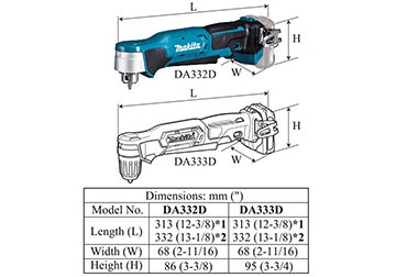 12V Máy khoan góc dùng pin Makita DA333D