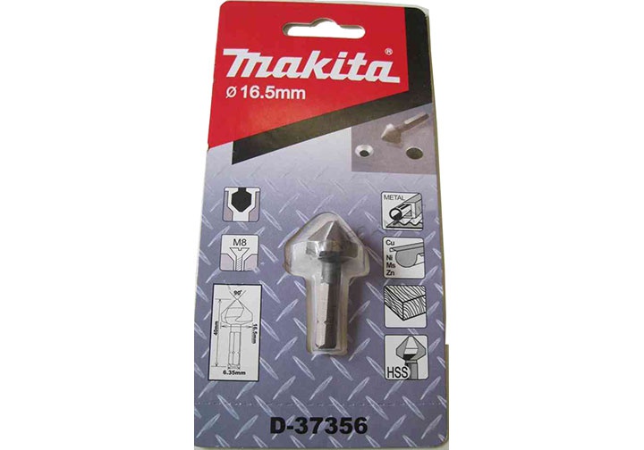 16.5x40mm Mũi lã 3 lưỡi cắt thép gió HSS M8 chuôi lục giác Makita D-37356