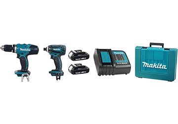 18V Bộ máy khoan, máy bắt vít dùng pin Makita DLX2022