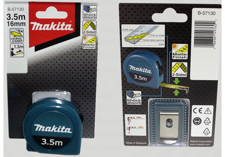 3.5mx16mm Thước cuộn thép Makita B-57130 3.5mx16mm Thước cuộn thép Makita B-57130