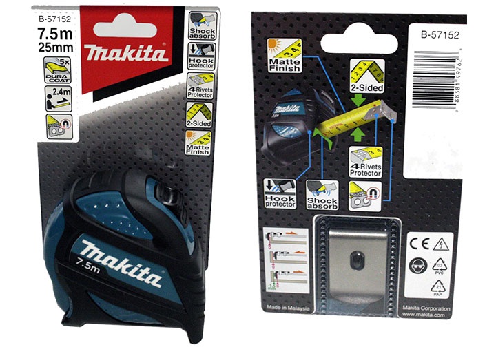 7.5mx25mm Thước cuộn thép Makita B-57152 7.5mx25mm Thước cuộn thép Makita B-57152
