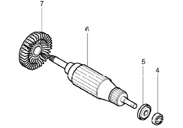 Rotor máy đánh bóng 9227C, 9237C Makita 516308-7